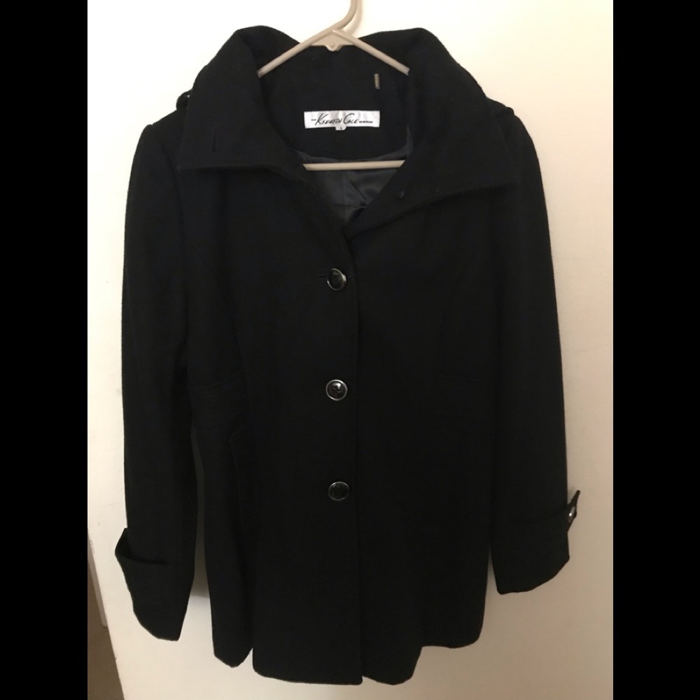 KENNETH COLE PEA COAT WITH REMOVABLE HOODIE